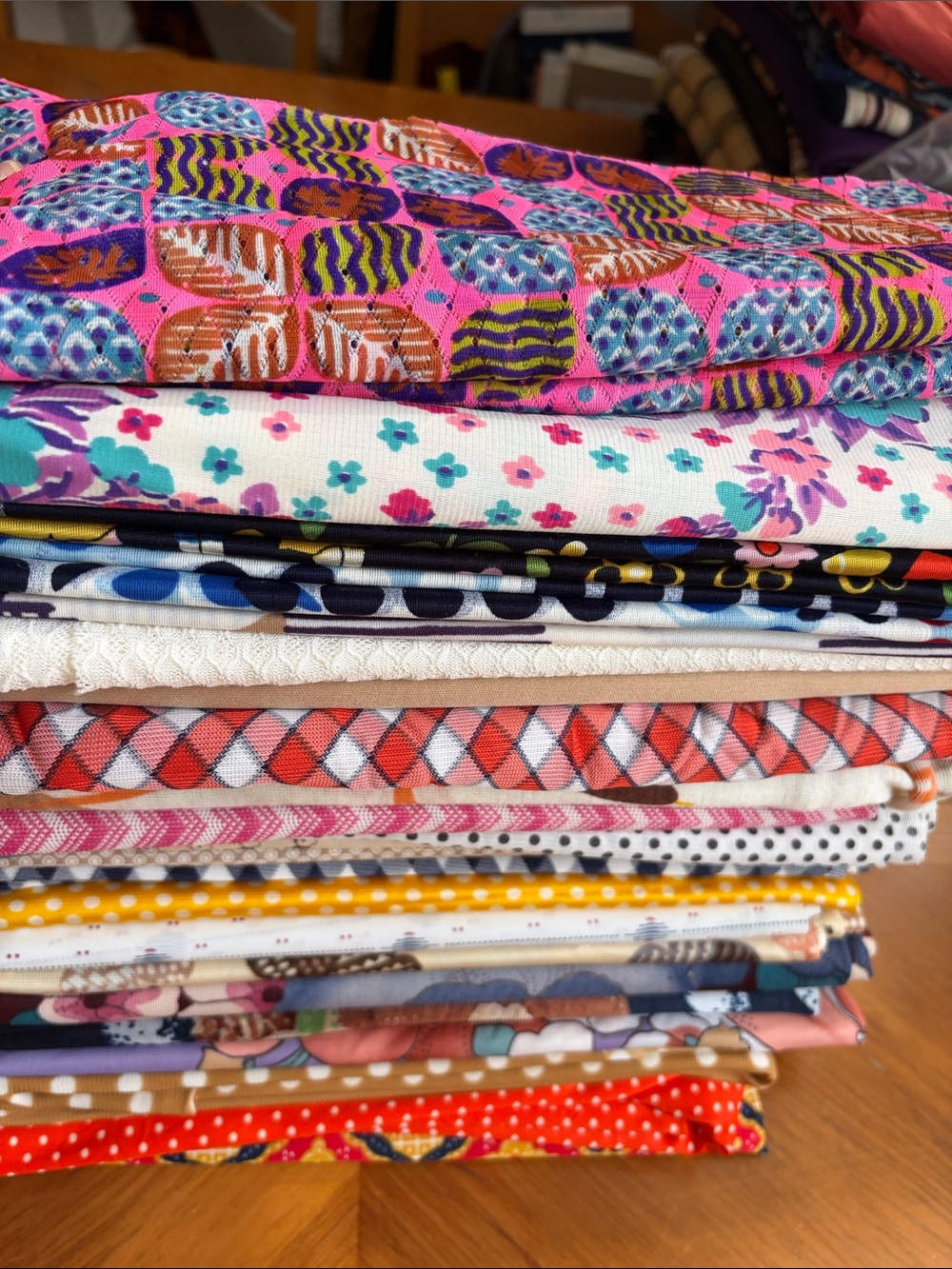 Fabric, 23-Piece Set, Silky Jersey, Polyester, vintage
